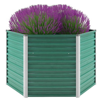 B&Q -  Practical Garden Raised Bed Galvanised Steel 129X129X77 Cm Green
