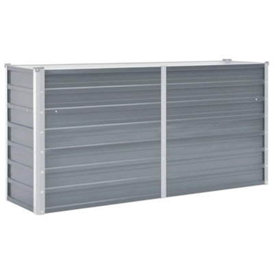 B&Q -  Practical Garden Raised Bed Galvanised Steel 160X40X77 Cm Grey
