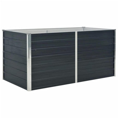 B&Q -  Durable Raised Garden Bed Anthracite 160X80X77 Cm Galvanised Steel