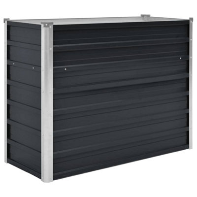 B&Q -  Practical Garden Raised Bed Anthracite 100X40X77 Cm Galvanised Steel