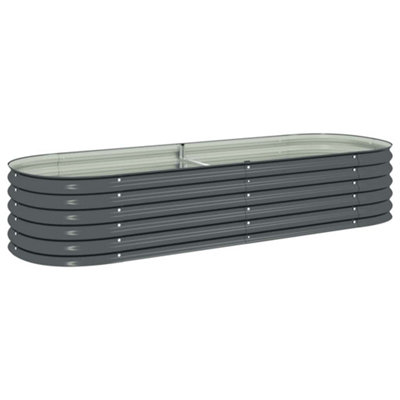 B&Q -  Practical Garden Raised Bed 240X80X44 Cm Galvanised Steel Grey