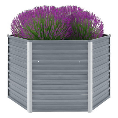 B&Q -  Practical Garden Raised Bed Galvanised Steel 129X129X77 Cm Grey