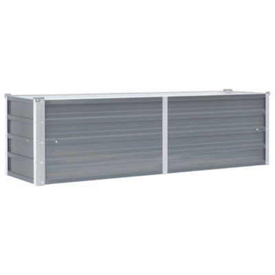 B&Q -  Practical Garden Raised Bed Galvanised Steel 160X40X45 Cm Grey