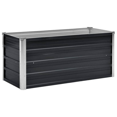 B&Q -  Practical Garden Raised Bed Anthracite 100X40X45 Cm Galvanised Steel