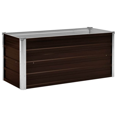 B&Q -  Practical Garden Raised Bed Brown 100X40X45 Cm Galvanised Steel