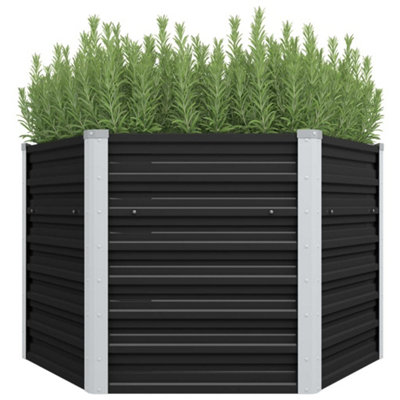 B&Q -  Practical Garden Raised Bed Anthracite 129X129X77 Cm Galvanised Steel