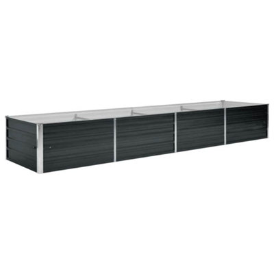 B&Q -  Practical Garden Raised Bed Anthracite 320X80X45 Cm Galvanised Steel