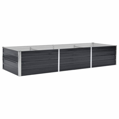 B&Q -  Practical Garden Raised Bed Anthracite 240X80X45 Cm Galvanised Steel