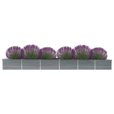 B&Q -  Practical Garden Raised Bed Galvanised Steel 480X80X45 Cm Grey