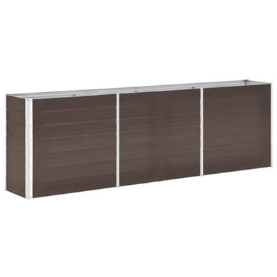 B&Q -  Practical Garden Raised Bed Galvanised Steel 240X40X77 Cm Brown
