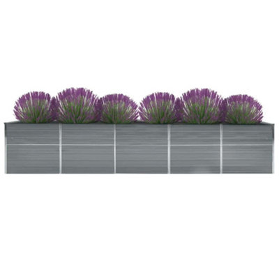 B&Q -  Practical Garden Raised Bed Galvanised Steel 400X80X45 Cm Grey