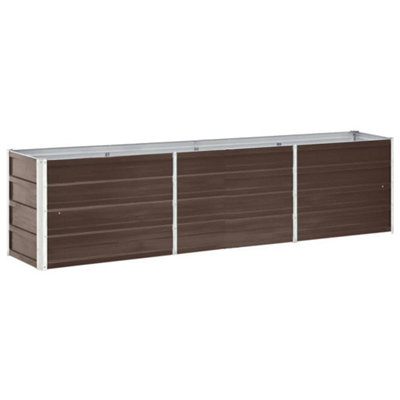 B&Q -  Practical Garden Raised Bed Galvanised Steel 240X40X45 Cm Brown