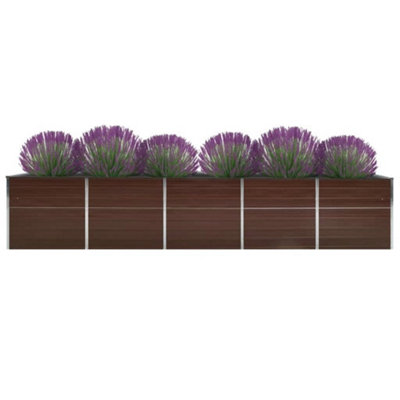B&Q -  Practical Garden Raised Bed Galvanised Steel 400X80X45 Cm Brown