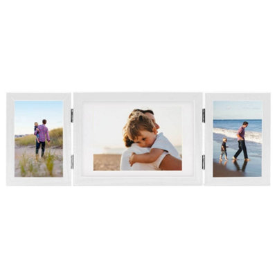 Berkfield Modern Trifold Photo Frame Collage White 22X15 Cm+2X from B&Q