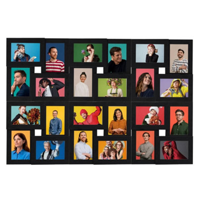 Berkfield Modern Collage Photo Frame For 24X(10X15 Cm) Picture Black Mdf from B&Q