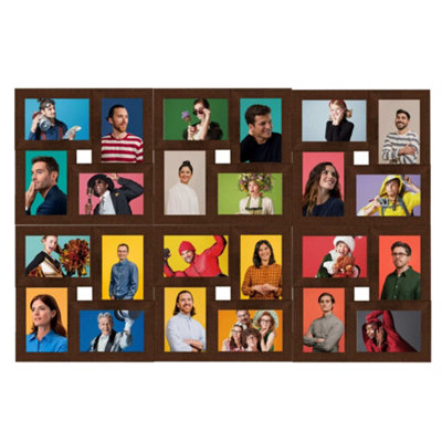 Berkfield Modern Collage Photo Frame For 24X(13X18 Cm) Picture Dark Brown Mdf from B&Q