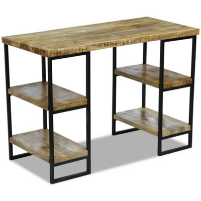B&Q -  Industrial Office Desk Mango Wood 110X50X76 Cm
