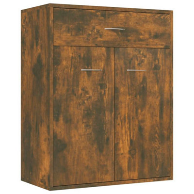 B&Q -  Sturdy Sideboard Smoked Oak 60X30X75 Cm Engineered Wood