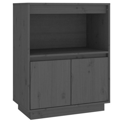 B&Q -  Sturdy Sideboard Grey 60X34X75 Cm Solid Wood Pine