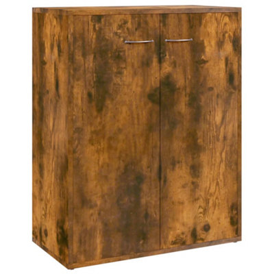 B&Q -  Modern Sideboard Smoked Oak 60X30X75 Cm Engineered Wood