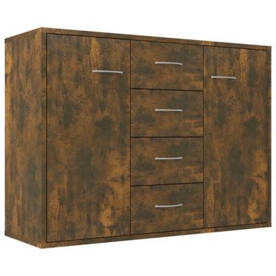B&Q -  Sturdy Sideboard Smoked Oak 88X30X65 Cm Engineered Wood