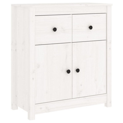 B&Q -  Rustic Sideboard White 70X35X80 Cm Solid Wood Pine
