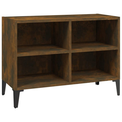 Berkfield Sturdy Tv Cabinet With Metal Legs Smoked Oak 69.5X30X50 Cm from B&Q