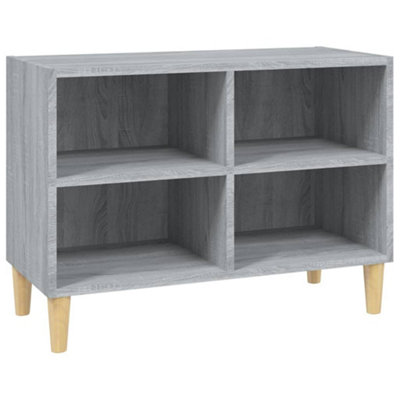 Berkfield Sturdy Tv Cabinet With Solid Wood Legs Grey Sonoma 69.5X30X50 Cm from B&Q