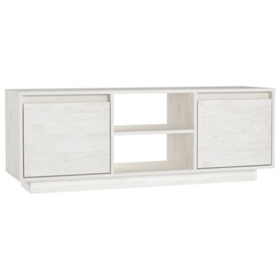 B&Q -  Solid Tv Cabinet White 110X30X40 Cm Solid Pinewood