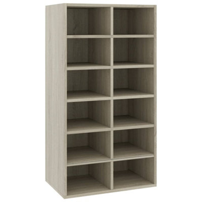 Berkfield Durable Shoe Rack Sonoma Oak 54X34X100.5 Cm Engineered Wood from B&Q