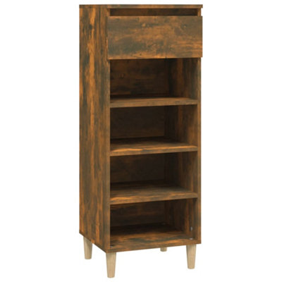 Berkfield Compact Shoe Cabinet Smoked Oak 40X36X105 Cm Engineered Wood from B&Q