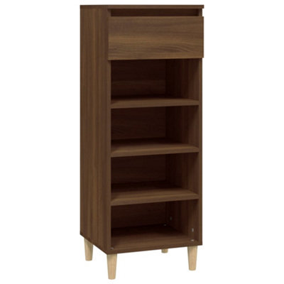 Berkfield Compact Shoe Cabinet Brown Oak 40X36X105 Cm Engineered Wood from B&Q