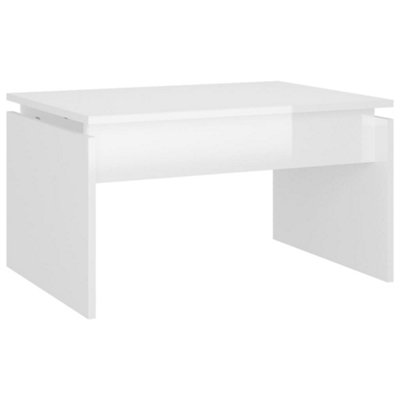 B&Q -  Modern Coffee Table High Gloss White 68X50X38 Cm Engineered Wood