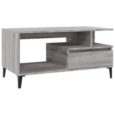 Berkfield Industrial Coffee Table Grey Sonoma 90X49X45 Cm Engineered Wood
