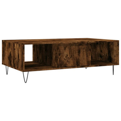 Berkfield Sturdy Coffee Table Smoked Oak 104X60X35 Cm Engineered Wood from B&Q