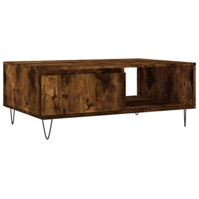 Berkfield Sturdy Coffee Table Smoked Oak 90X60X35 Cm Engineered Wood from B&Q