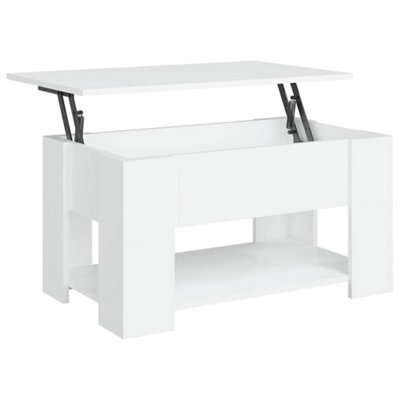 Berkfield Modern Coffee Table White 79X49X41 Cm Engineered Wood