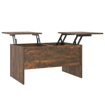 Berkfield Modern Coffee Table Smoked Oak 80X50X42.5 Cm Engineered Wood