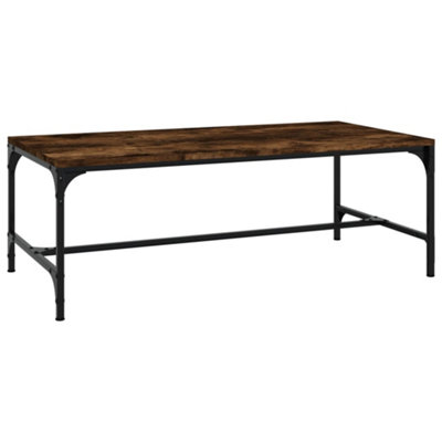 Berkfield Industrial Coffee Table Smoked Oak 100X50X35 Cm Engineered Wood