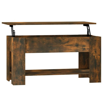 Berkfield Modern Coffee Table Smoked Oak 101X49X52 Cm Engineered Wood