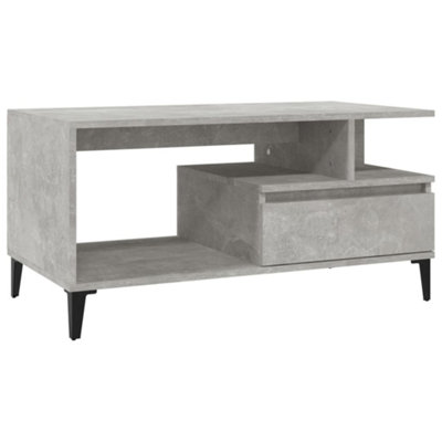 Berkfield Industrial Coffee Table Concrete Grey 90X49X45 Cm Engineered Wood