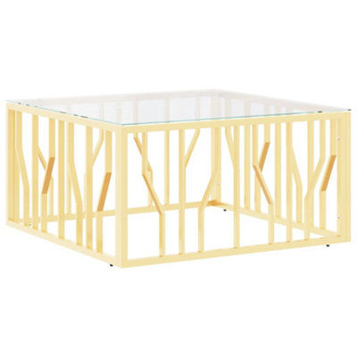 Berkfield Modern Coffee Table Gold 80X80X40 Cm Stainless Steel And Glass from B&Q