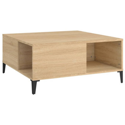Berkfield Sturdy Coffee Table Sonoma Oak 80X80X36.5 Cm Engineered Wood from B&Q