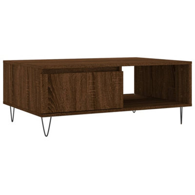 Berkfield Sturdy Coffee Table Brown Oak 90X60X35 Cm Engineered Wood from B&Q