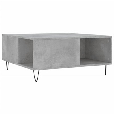 Berkfield Modern Coffee Table Concrete Grey 80X80X36.5 Cm Engineered Wood