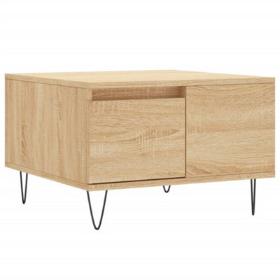 Berkfield Modern Coffee Table Sonoma Oak 55X55X36.5 Cm Engineered Wood