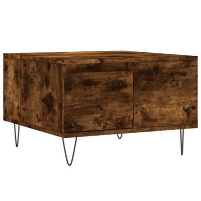 Berkfield Modern Coffee Table Smoked Oak 55X55X36.5 Cm Engineered Wood