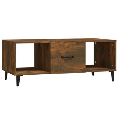B&Q -  Sturdy Coffee Table Smoked Oak 102X50X40 Cm Engineered Wood