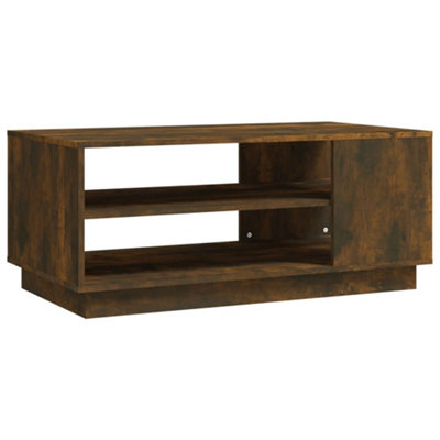 Berkfield Modern Coffee Table Smoked Oak 102X55X43 Cm Engineered Wood