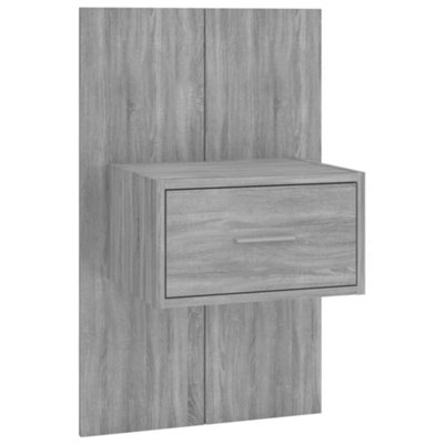 B&Q -  Stylish Wall-Mounted Bedside Cabinet Grey Sonoma